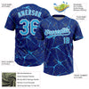 Maxcorners Custom Royal Sky Blue-White Abstract Network Two-Button Unisex Softball Jersey LM2605