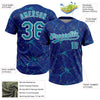 Maxcorners Custom Royal Teal-White Abstract Network Two-Button Unisex Softball Jersey LM2605