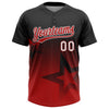 Maxcorners Custom Black Red-White Gradient Style Twinkle Star Two-Button Unisex Softball Jersey LM2605