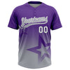 Maxcorners Custom Purple Gray-White Gradient Style Twinkle Star Two-Button Unisex Softball Jersey LM2605