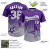 Maxcorners Custom Purple Gray-White Gradient Style Twinkle Star Two-Button Unisex Softball Jersey LM2605