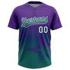 Maxcorners Custom Purple Teal-White Gradient Style Twinkle Star Two-Button Unisex Softball Jersey LM2605