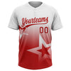Maxcorners Custom White Red Gradient Style Twinkle Star Two-Button Unisex Softball Jersey LM2605