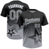 Maxcorners Custom Black Gray-White Gradient Style Twinkle Star Two-Button Unisex Softball Jersey LM2605