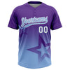 Maxcorners Custom Purple Light Blue-White Gradient Style Twinkle Star Two-Button Unisex Softball Jersey LM2605