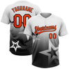 Maxcorners Custom White Orange-Black Gradient Style Twinkle Star Two-Button Unisex Softball Jersey LM2605