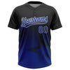 Maxcorners Custom Black Royal-White Gradient Style Twinkle Star Two-Button Unisex Softball Jersey LM2605
