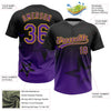 Maxcorners Custom Black Purple-Gold Gradient Style Twinkle Star Two-Button Unisex Softball Jersey LM2605