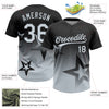 Maxcorners Custom Black Silver Gradient Style Twinkle Star Two-Button Unisex Softball Jersey LM2605