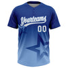 Maxcorners Custom Royal White-Light Blue Gradient Style Twinkle Star Two-Button Unisex Softball Jersey LM2605
