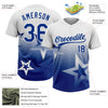 Maxcorners Custom White Royal Gradient Style Twinkle Star Two-Button Unisex Softball Jersey LM2605