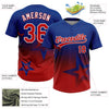 Maxcorners Custom Royal Red-White Gradient Style Twinkle Star Two-Button Unisex Softball Jersey LM2605