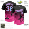 Maxcorners Custom Black Light Blue-Pink Gradient Style Twinkle Star Two-Button Unisex Softball Jersey LM2605