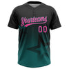 Maxcorners Custom Black Pink-Teal Gradient Style Twinkle Star Two-Button Unisex Softball Jersey LM2605