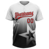 Maxcorners Custom White Red-Black Gradient Style Twinkle Star Two-Button Unisex Softball Jersey LM2605