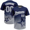 Maxcorners Custom Navy Gray-White Gradient Style Twinkle Star Two-Button Unisex Softball Jersey LM2605