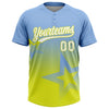 Maxcorners Custom Light Blue White-Neon Yellow Gradient Style Twinkle Star Two-Button Unisex Softball Jersey LM2605