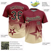 Maxcorners Custom Crimson Black-Cream Gradient Style Twinkle Star Two-Button Unisex Softball Jersey LM2605