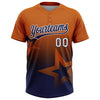 Maxcorners Custom Texas Orange Navy-White Gradient Style Twinkle Star Two-Button Unisex Softball Jersey LM2605