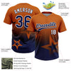 Maxcorners Custom Texas Orange Navy-White Gradient Style Twinkle Star Two-Button Unisex Softball Jersey LM2605