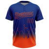 Maxcorners Custom Royal Orange New York City Edition Gradient Two-Button Unisex Softball Jersey LM2605