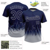 Maxcorners Custom Navy Gray New York City Edition Gradient Two-Button Unisex Softball Jersey LM2605