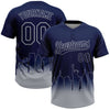 Maxcorners Custom Navy Gray New York City Edition Gradient Two-Button Unisex Softball Jersey LM2605