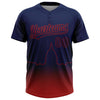 Maxcorners Custom Navy Red Washington City Edition Gradient Two-Button Unisex Softball Jersey LM2605