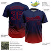 Maxcorners Custom Navy Red Washington City Edition Gradient Two-Button Unisex Softball Jersey LM2605