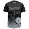 Maxcorners Custom Black Silver Las Vegas City Edition Gradient Two-Button Unisex Softball Jersey LM2605
