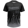 Maxcorners Custom Black Gray San Antonio City Edition Gradient Two-Button Unisex Softball Jersey LM2605