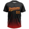 Maxcorners Custom Black Old Gold-Red San Francisco City Edition Gradient Two-Button Unisex Softball Jersey LM2605