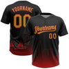 Maxcorners Custom Black Old Gold-Red San Francisco City Edition Gradient Two-Button Unisex Softball Jersey LM2605
