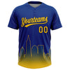 Maxcorners Custom Royal Yellow-Black San Francisco City Edition Gradient Two-Button Unisex Softball Jersey LM2605