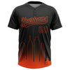 Maxcorners Custom Black Orange Philadelphia City Edition Gradient Two-Button Unisex Softball Jersey LM2605