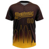 Maxcorners Custom Brown Gold San Diego City Edition Gradient Two-Button Unisex Softball Jersey LM2605
