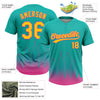 Maxcorners Custom Aqua Yellow-Pink San Diego City Edition Gradient Two-Button Unisex Softball Jersey LM2605