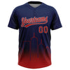 Maxcorners Custom Navy Red-Gray Boston City Edition Gradient Two-Button Unisex Softball Jersey LM2605