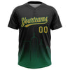 Maxcorners Custom Black Old Gold-Kelly Green Boston City Edition Gradient Two-Button Unisex Softball Jersey LM2605