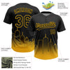 Maxcorners Custom Black Gold Boston City Edition Gradient Two-Button Unisex Softball Jersey LM2605