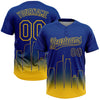Maxcorners Custom Royal Yellow Los Angeles City Edition Gradient Two-Button Unisex Softball Jersey LM2605