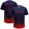 Maxcorners Custom Navy Red Los Angeles City Edition Gradient Two-Button Unisex Softball Jersey LM2605