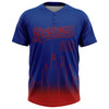 Maxcorners Custom Royal Red Chicago City Edition Gradient Two-Button Unisex Softball Jersey LM2605