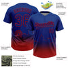 Maxcorners Custom Royal Red Atlanta City Edition Gradient Two-Button Unisex Softball Jersey LM2605