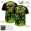 Maxcorners Custom Black Neon Green-Pink Splatter Torn Sharp Brush Stroke Two-Button Unisex Softball Jersey LM2605