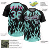 Maxcorners Custom Black Ice Blue-Pink Splatter Torn Sharp Brush Stroke Two-Button Unisex Softball Jersey LM2605