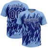 Maxcorners Custom Light Blue Royal-White Splatter Torn Sharp Brush Stroke Two-Button Unisex Softball Jersey LM2605