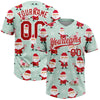 Maxcorners Custom Green Red-White Christmas Santa Claus 3D Pattern Design Two-Button Unisex Softball Jersey LM2605