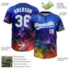 Maxcorners Custom Graffiti Pattern White-Light Blue Galaxy Star Two-Button Unisex Softball Jersey LM2605