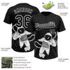 Maxcorners Custom Black White Astronaut 3D Pattern Design Two-Button Unisex Softball Jersey LM2605